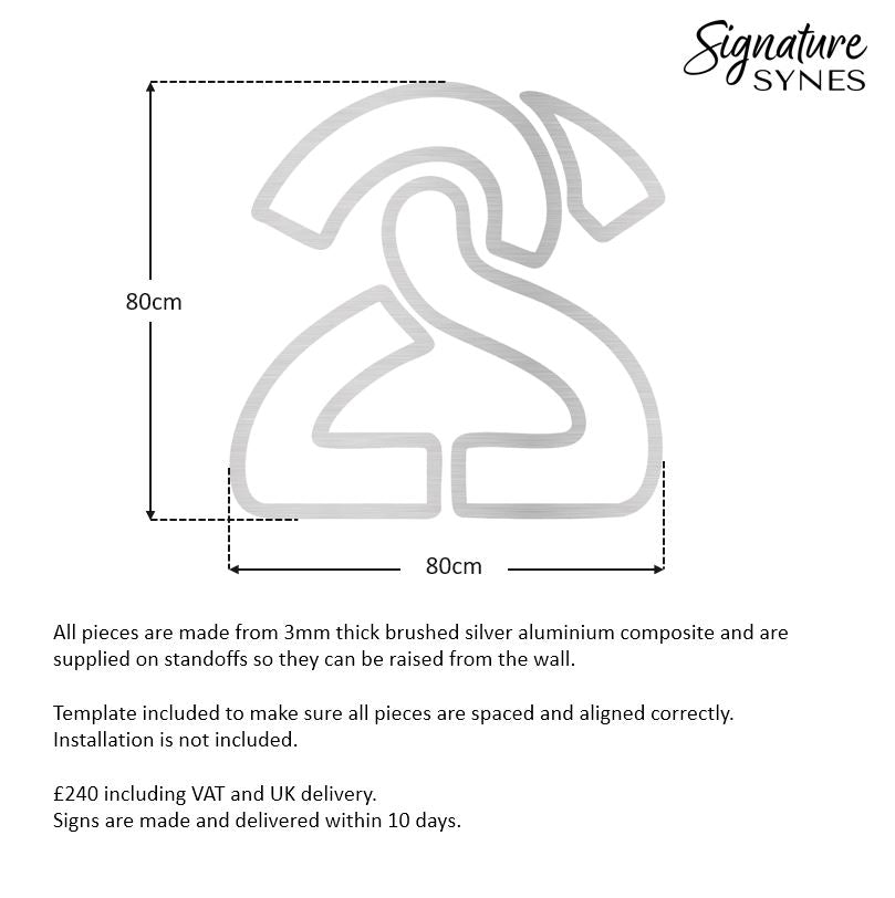 Custom Order - 22 - brushed silver - 80cm wide - Standoffs