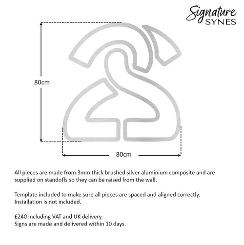 Custom Order - 22 - brushed silver - 80cm wide - Standoffs