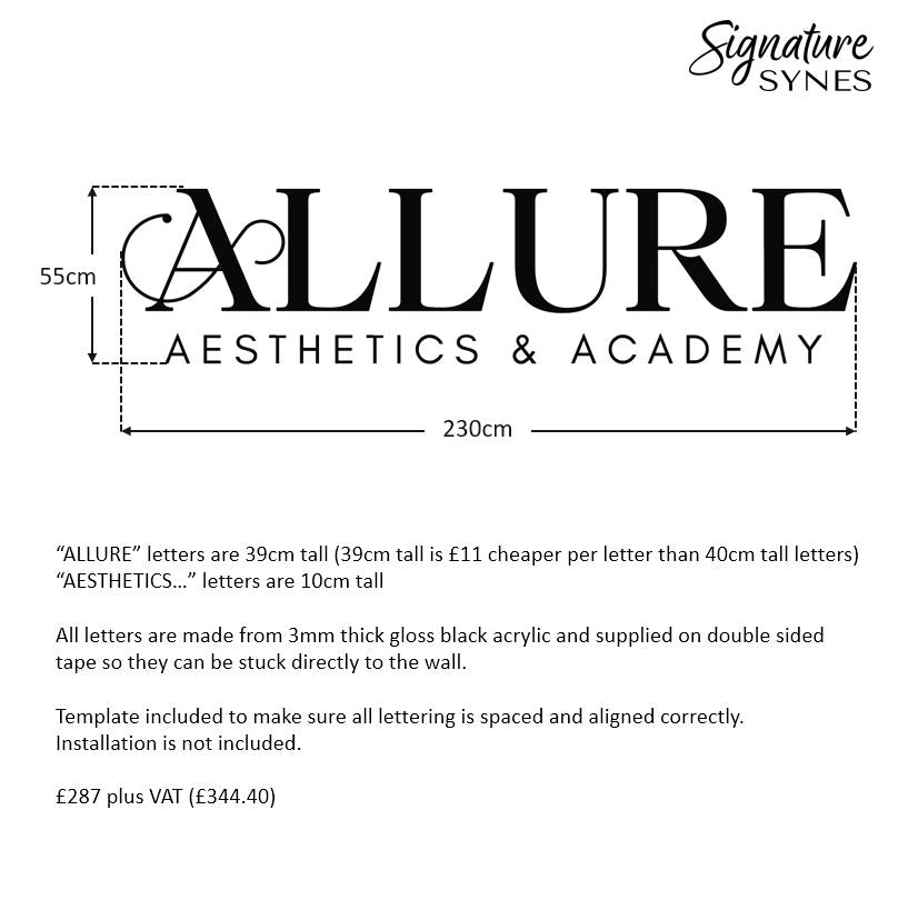 Custom Order - ALLURE - gloss black - 230cm wide - Double Sided Tape