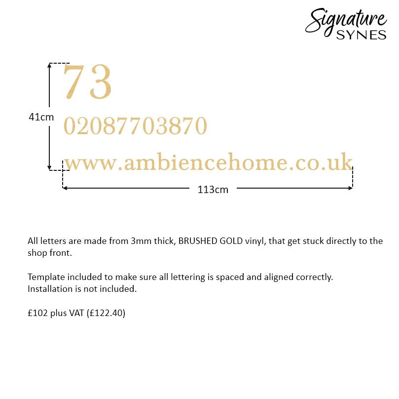 Custom Order - AMBIENCE HOME - raised lettering + self adhesive lettering + vinyl lettering