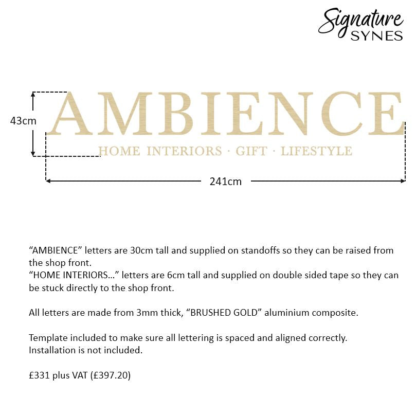 Custom Order - AMBIENCE HOME - raised lettering + self adhesive lettering + vinyl lettering