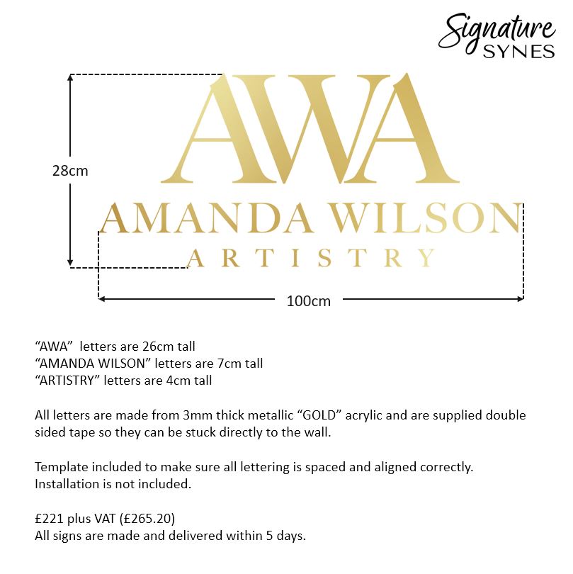 Custom Order - AMANDA WILSON ARTISTRY - metallic "GOLD" - 100cm wide - Double Sided Tape