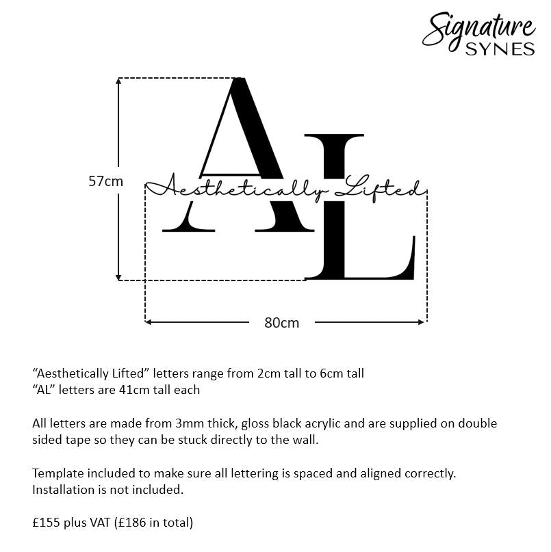 Custom Order - Aesthetically Lifted - Gloss black - 80cm wide - Double Sided Tape