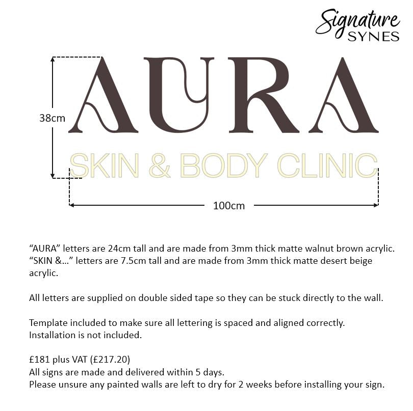 Custom Order - AURA - matte walnut brown and matte desert beige - 100cm wide - Double Sided Tape