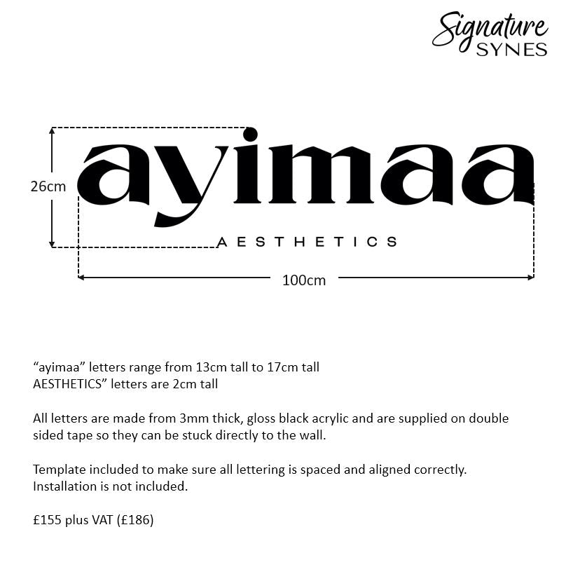 Custom Order - ayimaa - gloss black - 100cm wide - Double Sided Tape